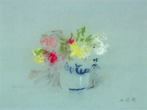 Fleurs dans un pot bleu et blanc - Hercules Brabazon Brabazon